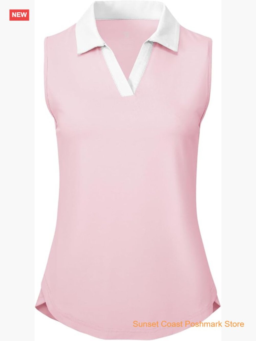 Sleeveless Golf Polo Shirt UPF 50+ Quick Dry V Neck Tennis Tank Top